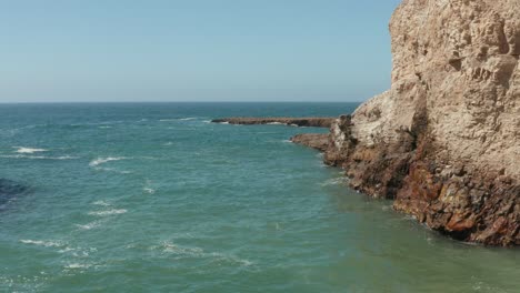 aerial view of ocean at shark fin cove on high way 1 in northern california