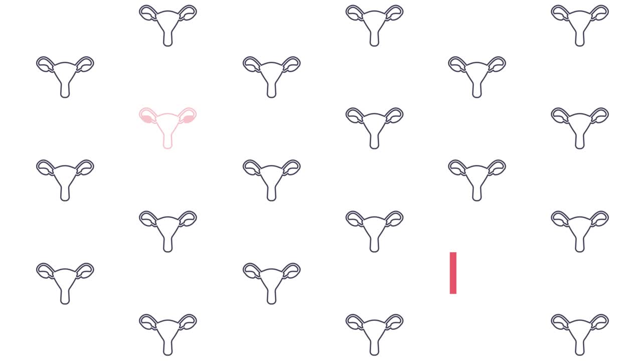 Animación de concienciación sobre el síndrome de ovario poliquístico con patrón uterino