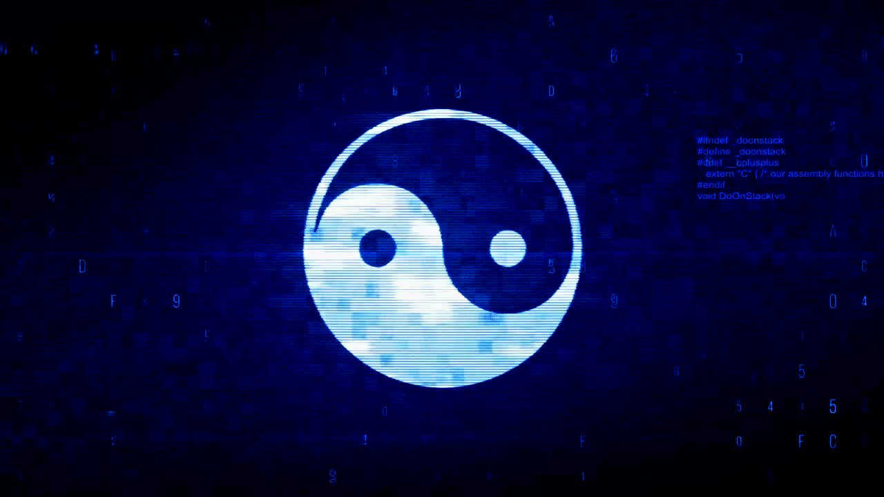 animación de los símbolos yin y yang