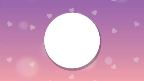 tarjeta de san valentín con marco circular y patrón de corazones de amor