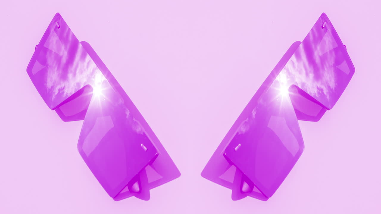 구름을 반사하는 거울 태양 안경