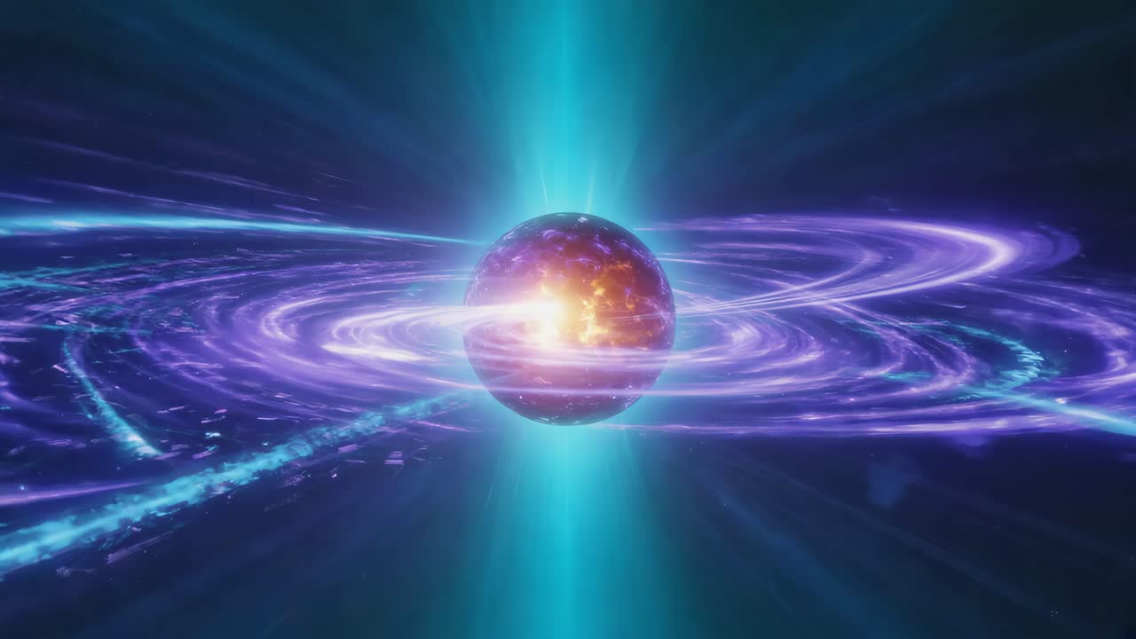 Vibrant Cosmic Energy Sphere in Deep Space