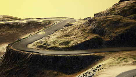 small road in the severe landscape of isle of skye