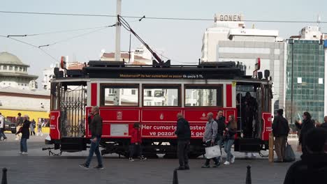 red tram in istanbul