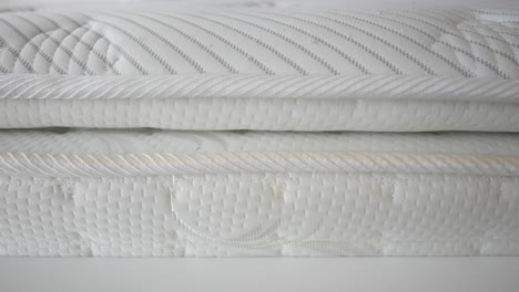 close-up view of a white mattress