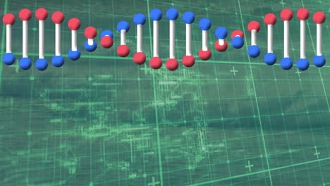 animación de la cadena de adn sobre el paisaje
