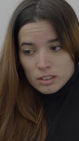 woman's changing expressions: from thoughtful to surprised