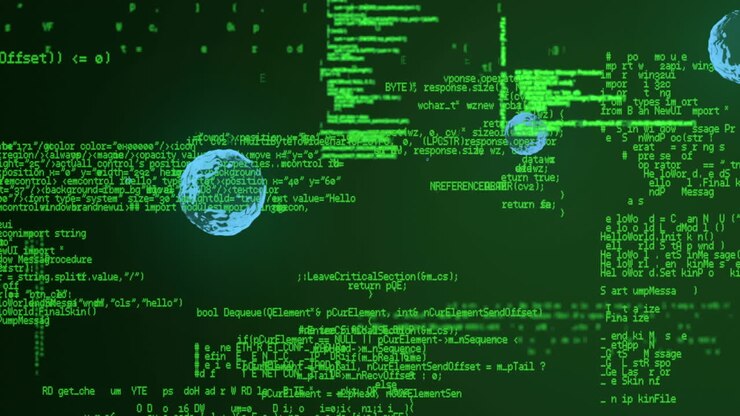 Animation of globes over data processing