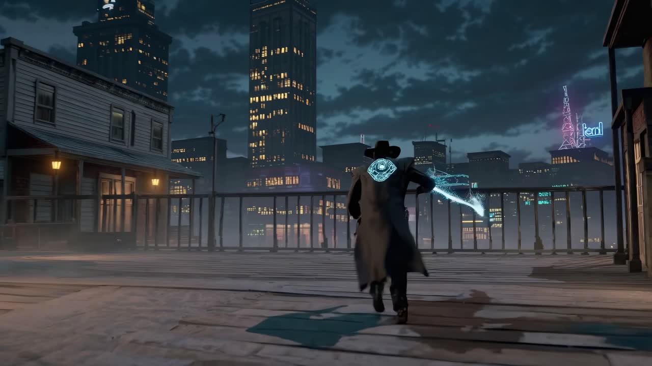 Cyberpunk Cowboy in Action