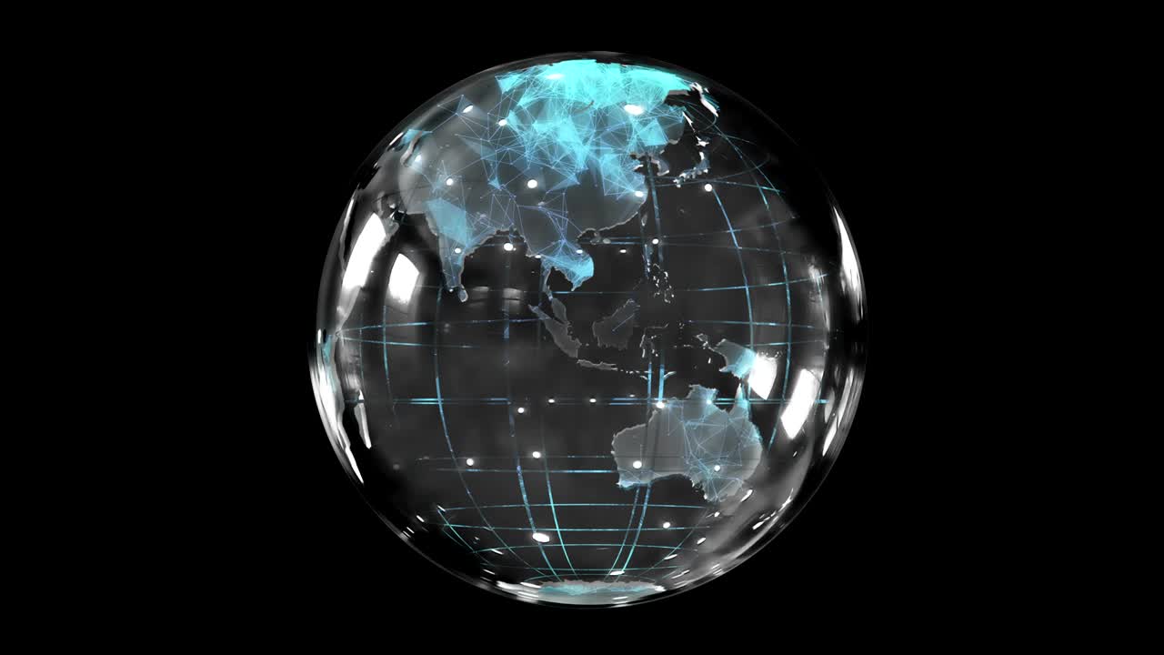 abstract globo giratorio estilizado del planeta. diseño creativo y tecnológico del planeta tierra. en bucle