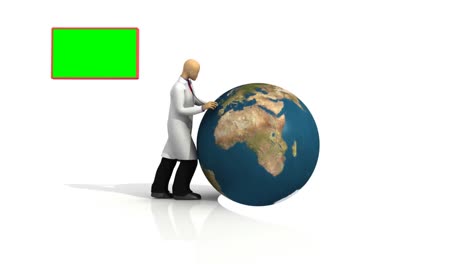 Animation-of-a-3ddoctor-with-a-globe