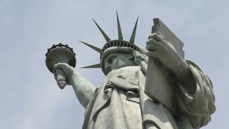 time lapse tilt up of clouds behind the statue of liberty in this shot which says patriotism and patriotic values 1