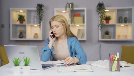 Female-student-Talking-Unhappy-On-The-Phone.