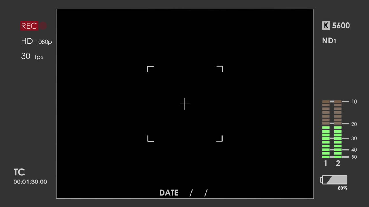 Digital Camera Recording Interface with Black Screen and UI Elements