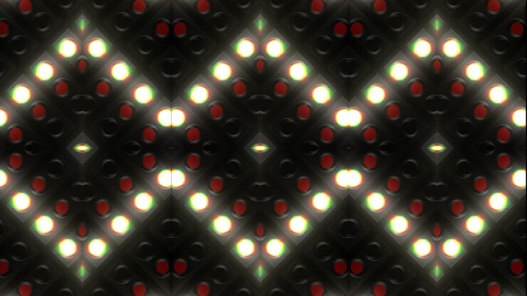 Abstract Geometric Pattern with Red and Blue Lights