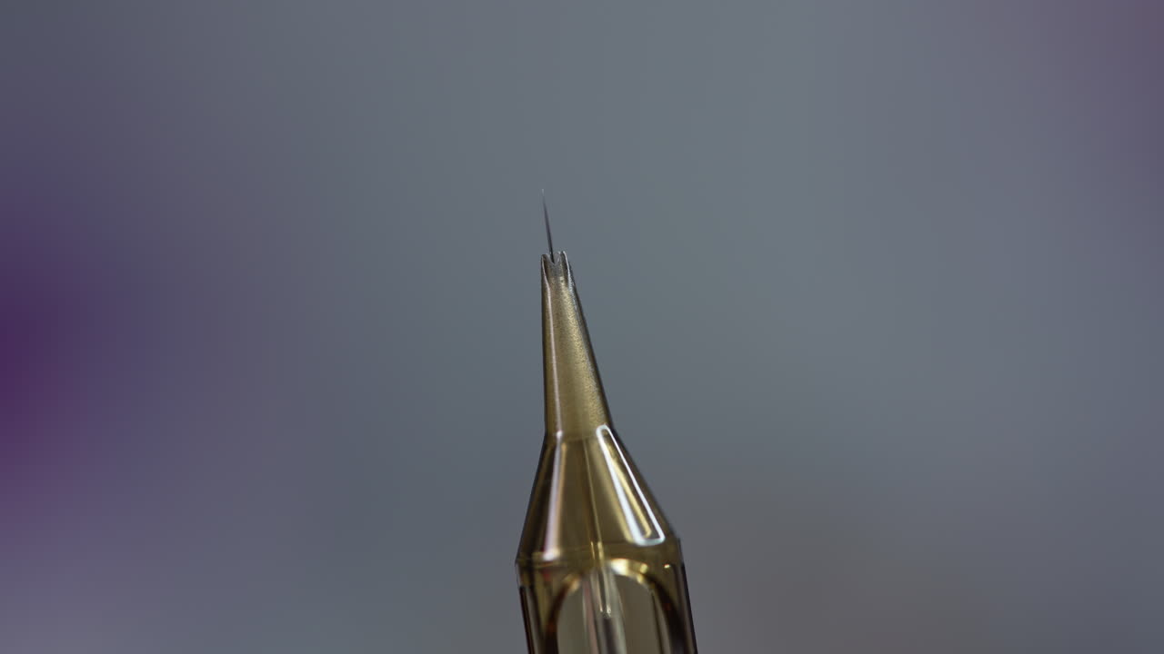 Permanent make-up or tattoo on eyebrows at beauty salon. Woman preparing having eyebrows tinted. Semi-permanent makeup for eyebrows