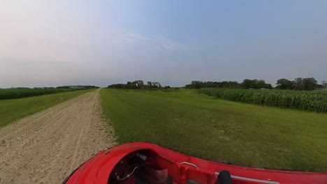 FPV-of-man-walking-up-to-a-hovercraft,-getting-in,-and-flying-away