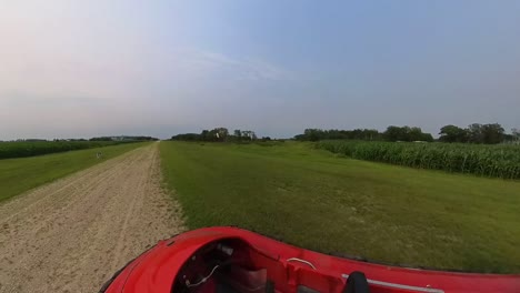 fpv of man walking up to a hovercraft, getting in, and flying away
