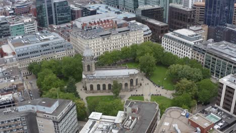 Drohnenschuss-Im-Orbit-Um-Die-St.-Philips-Kathedrale-Von-Birmingham