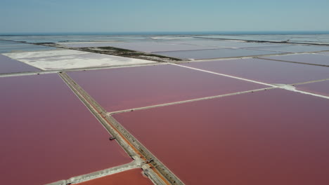 aerial view of salt evaporation ponds