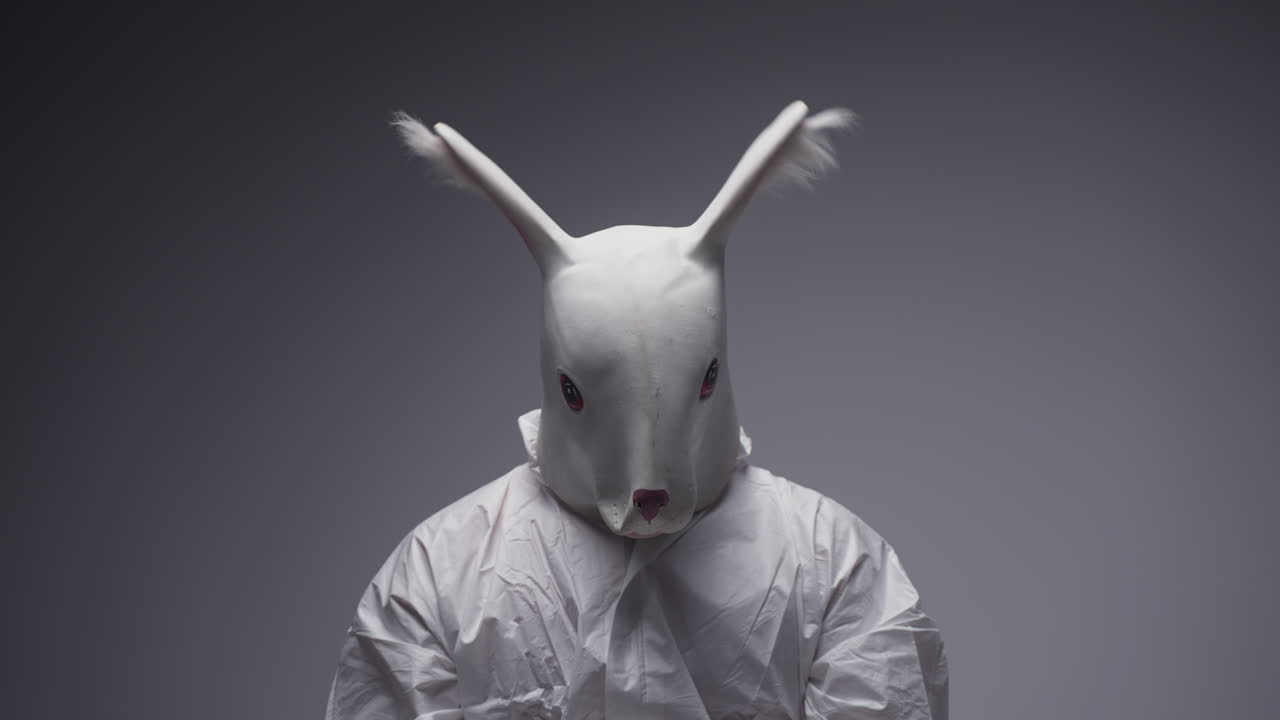Person Wearing a Rabbit Mask