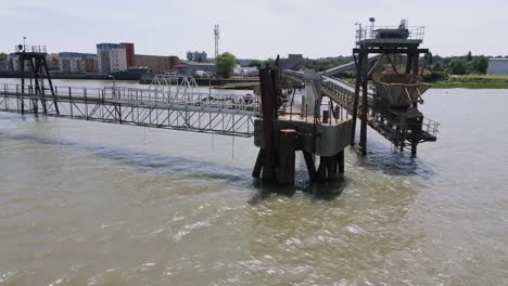 industrial concrete production facility machinery, aerial