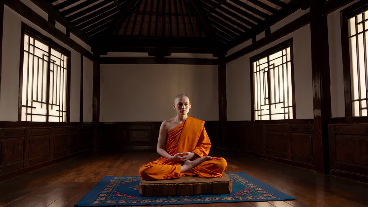 un monje budista en meditación