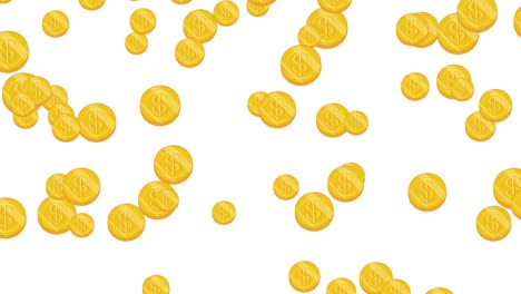 gold coins falling against changing backgrounds