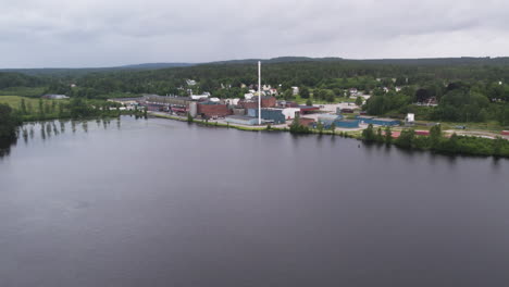 old paper mill factory, industry in asensbruk, dalsland, sweden