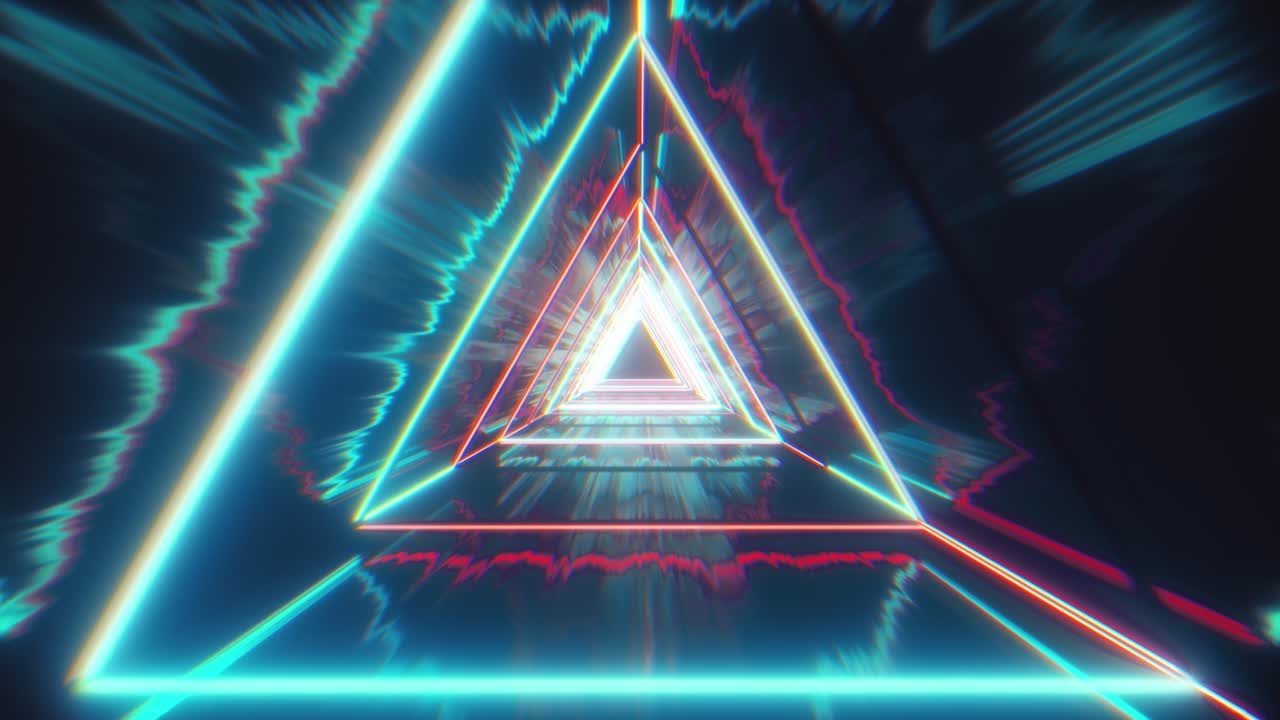 túnel de neón triangular