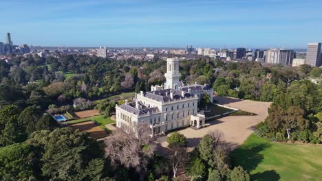 melbourne government house aerial showcasing pool and tennis courts
