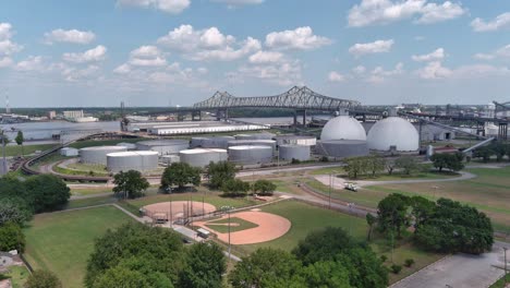 aerial view of the horace wilkinson bridge in baton rouge, louisiana