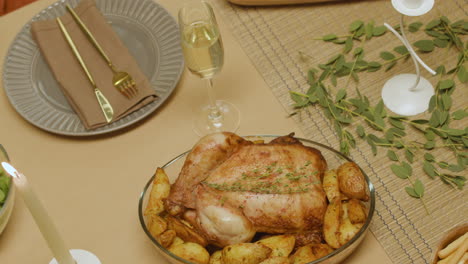 top view of dining table