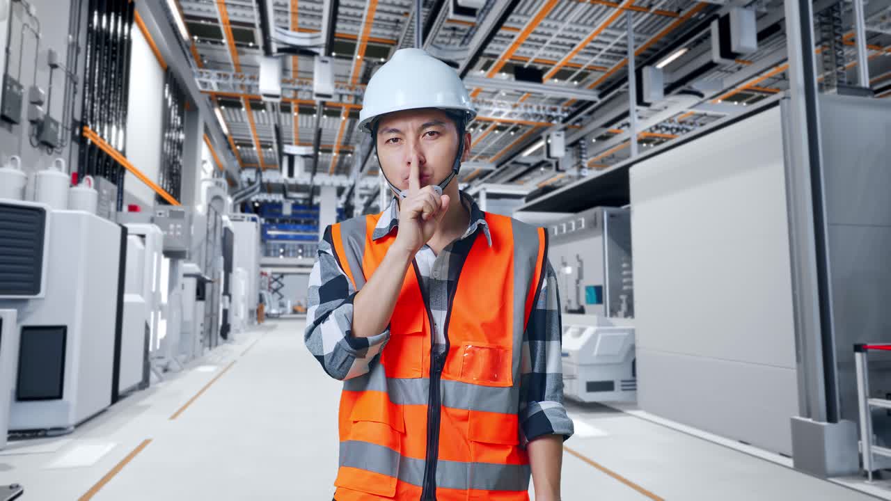 공장 노동자 조용히