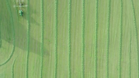tracking aerial shot of a freshly cut field, scotland