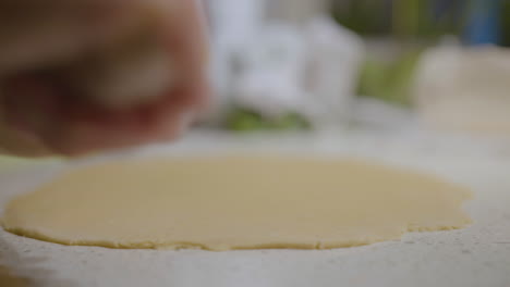 woman rolling out pizza dough