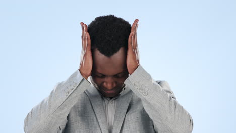 Stress,-headache-and-African-businessman