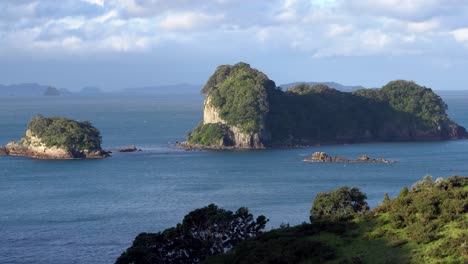 sunny green islets near cathedral cove