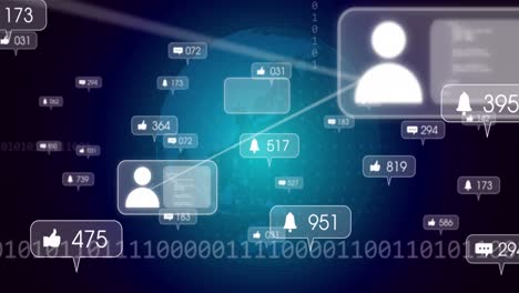 Animation-of-globe-with-icons-and-data-processing