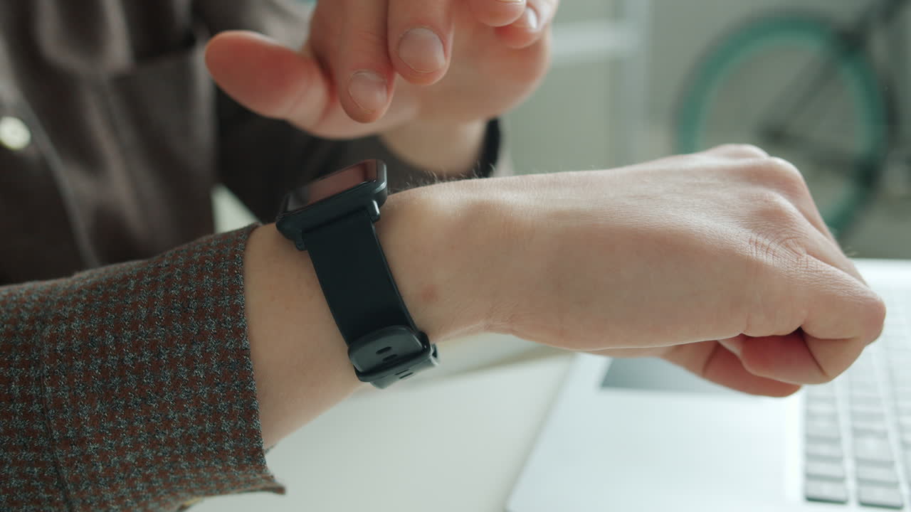 Person wearing a smartwatch