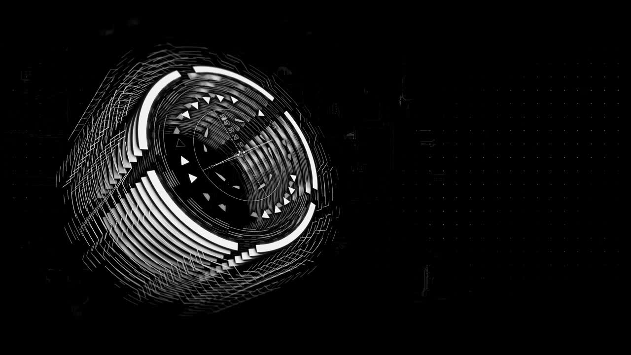 3D gray cylinder is rotating in space, background a electric charge board