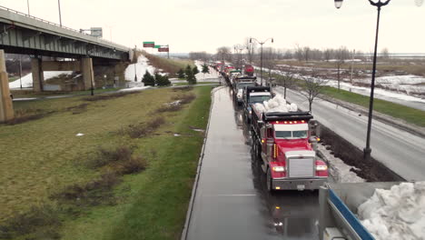 snowplows lined up to clear buffalo new york usa deadly winter storm