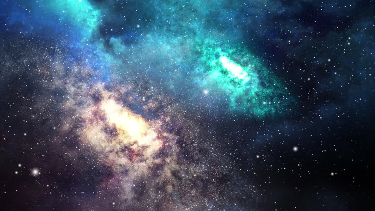 dos galaxias giratorias contra un telón de fondo de nubes nebulosas en el universo