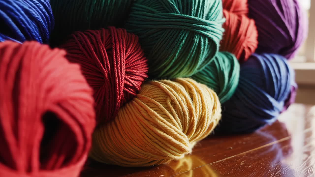 bolas de hilo de colores