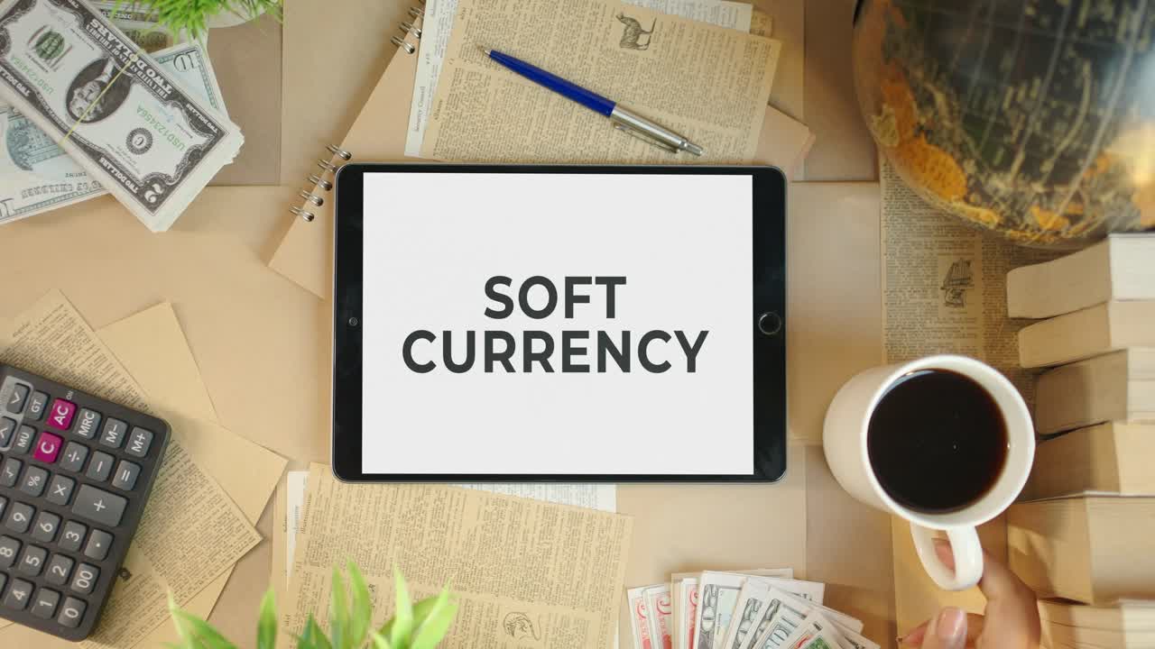 SOFT CURRENCY DISPLAYING ON FINANCE TABLET SCREEN