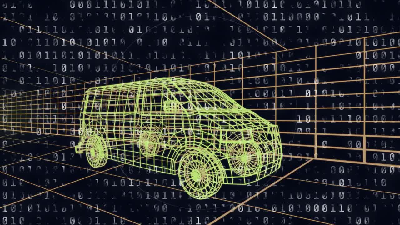 анимация импульса прицела, двоичная кодировка обработки данных с 3d-рисунком