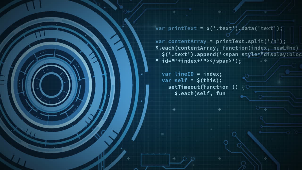 Animation of scope scanning and computer circuit board with data processing
