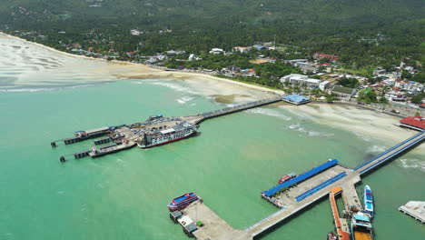 industrial pier of nathon township, aerial drone view