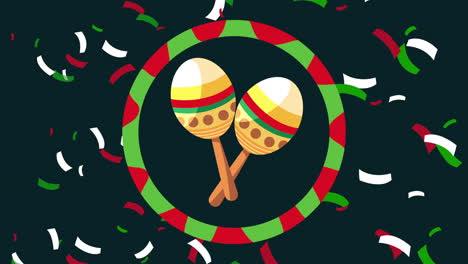 cinco de mayo celebration with maracas in circular frame