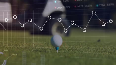 animation of data processing over golf ball on tee